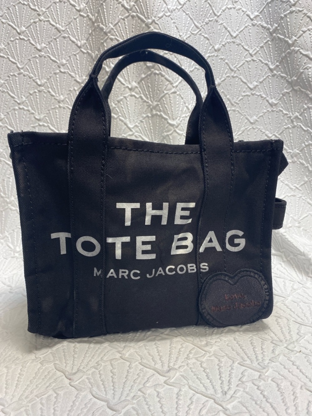 Marc Jacobs small Black Canvas The Tote Bag with Logo roomy easy clean designer